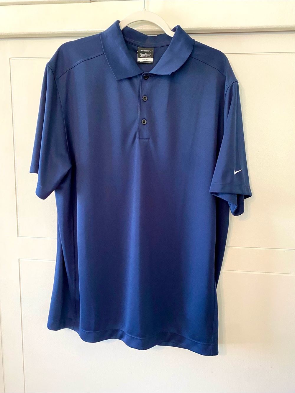 NIKE GOLF Men’s Royal Blue Shirt Short-Sleeve Polo Top Jersey Dri Fit Dry